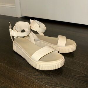 MIA cream platform sandals